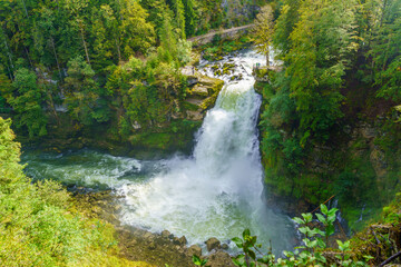 Saut du Doubs waterfall, between France and Switzerland