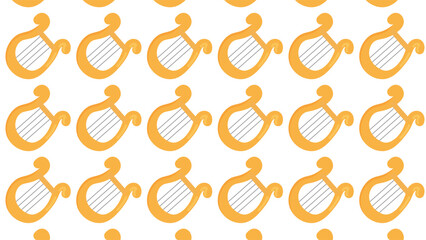 Repeating Lyre Instrument Pattern Background Design