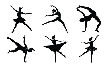 Fototapeta premium dancing people silhouette on white background
