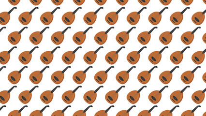 Lute & Mandolin Melody: Seamless Musical Instrument Pattern Vector