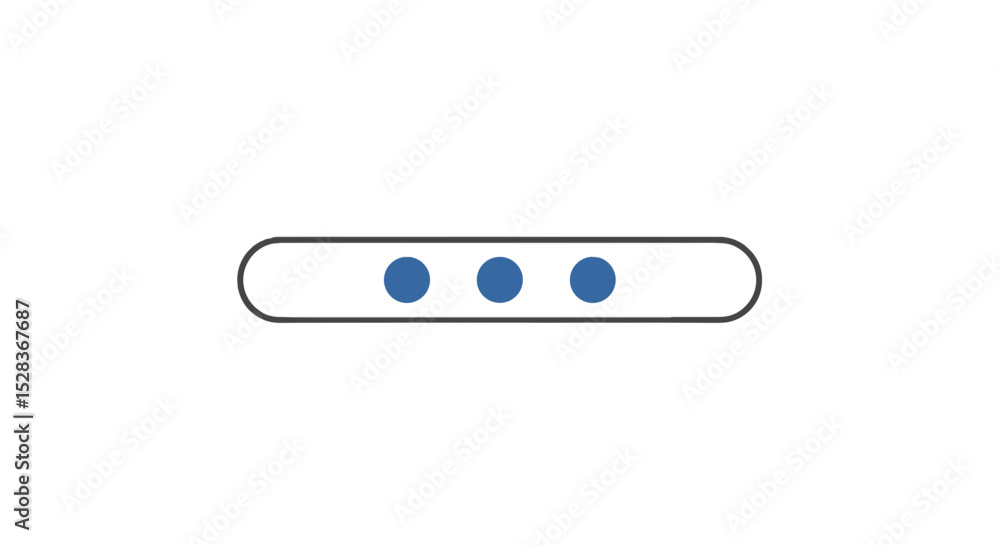 Aufkleber circular loading icon with three blue dots on white background