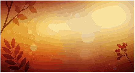 Abstract autumn background with warm earthy tones and leaves  