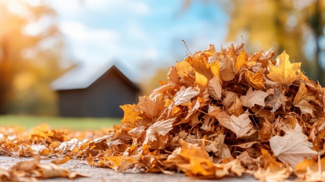 A vibrant pile of colorful autumn leaves strewn across a sunlit ground reflects the beauty of nature's transitions and the joyful spirit of the fall season.