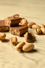 Pistachio Chocolate Nougat Bars