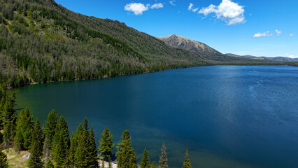 Multinsky lakes of the Altai Republic. Beautiful high-mountain lakes surrounded by mountains,...
