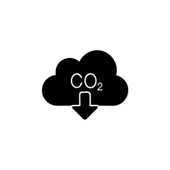 Obraz premium creative and simple minimal details Outline Cloud co2 reduction vector icon vector