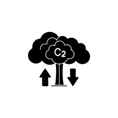 creative and simple minimal details Outline   Cloud co2 reduction vector icon vector
