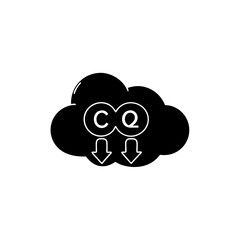 Fototapeta premium creative and simple minimal details Outline Cloud co2 reduction vector icon vector