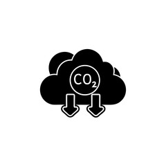 creative and simple minimal details Outline   Cloud co2 reduction vector icon vector