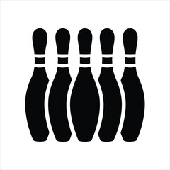 Five Bowling Pins in Line Vector Clipart