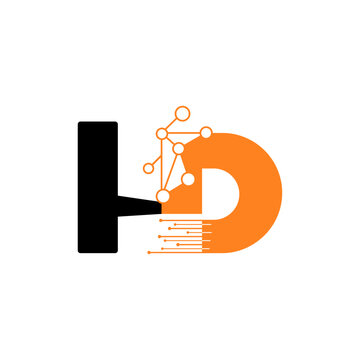 Modern H and D Monogram Logo Design for Hosting and Tech Platforms