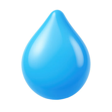 3d icon Cartoon 3d water drop icon with transparent background, promoting water conservation and environmental awareness
