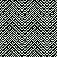 black and white seamless pattern, geometric pattern, tightly packed, repeating V-shapes or chevron patterns, overlapping nature of the V-shapes, scales-like appearance.