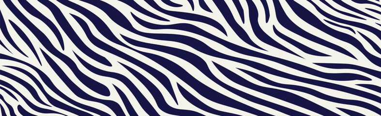 Panoramic texture zebra skin set of chaotic lines - Vector illustration