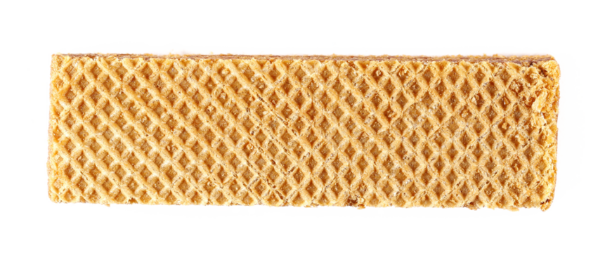 Chocolate wafers isolated on white background, top view
