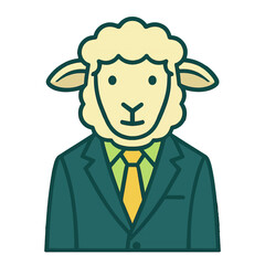 sheep in a business suit animal vector on a white background
Vector animal in a suit on a white background