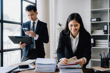 Business Professionals Working in Modern Office