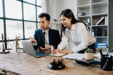 Legal Professionals Collaborating in Office