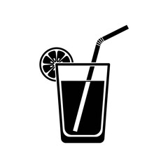Vector icon of a refreshing summer drink with a lemon slice