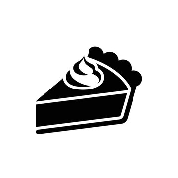 Thanksgiving pie slice icon with whipped cream