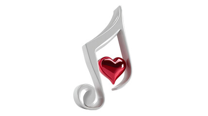 A symbolic visual of a musical note intertwined with a vibrant heart, perfectly embodying the concept of "love for music".