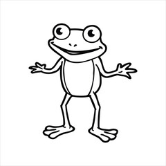 Whimsical Frog Mascot Vector Drawing