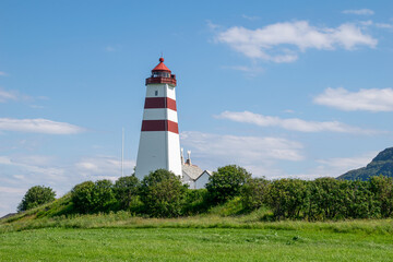 Alnes Lighthouse on God&oslash;ya Island near &Aring;lesund &ndash; Iconic Norwegian Coastal Landmark