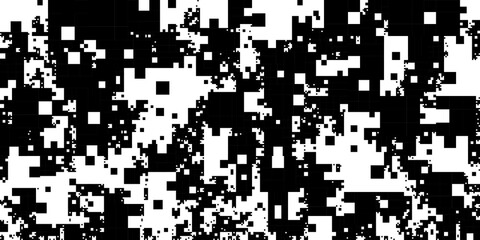 An abstract pixel art background in monochrome, suitable for digital design, website banners, and tech-themed projects.