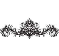 baroque heraldic ornament frame ink drawing