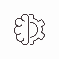 brain gear mechanism icon sign vector