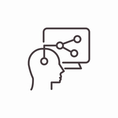 brain computer connection graph icon sign vector