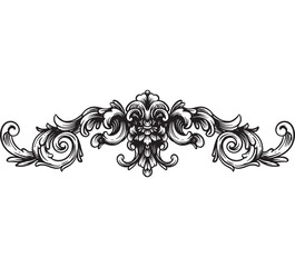 baroque heraldic ornament frame ink drawing