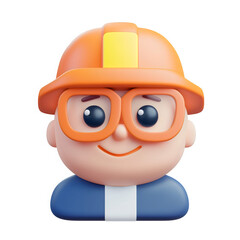 Firefighter face flat 3d icon