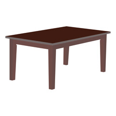 Wooden table isolated illustration