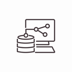 data connection database computer icon sign vector