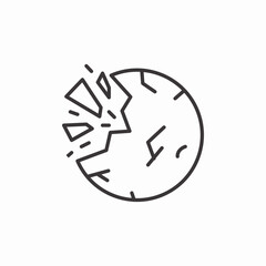 exploding cracked moon icon sign vector
