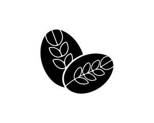 creative details Outline silhouette Coffee Bean icon vector