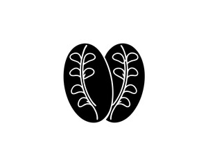 creative details Outline silhouette Coffee Bean icon vector