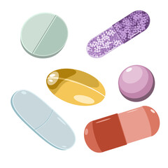 Oral solid dosage form of medicine vector illustration 