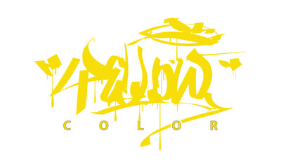 YELLOW COLOR graffiti tag style design