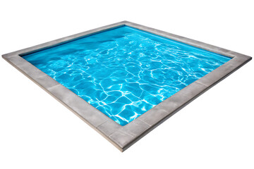 Square swimming pool isolated on a white background png ai generated
