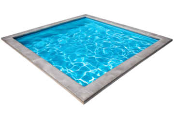 Square swimming pool isolated on a white background png ai generated