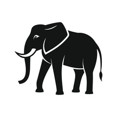 elephant silhouette on white background