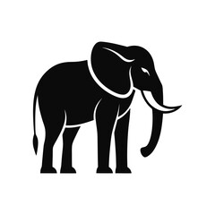 elephant silhouette vector on White Background  