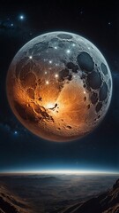 A massive fractured moon