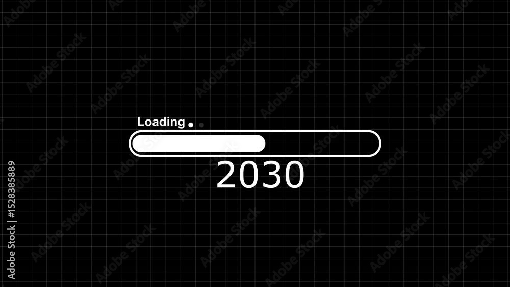 Poster new year 2030 loading bar animation .