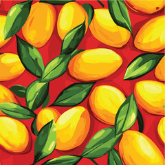 Vector illustration seamless pattern of Mango