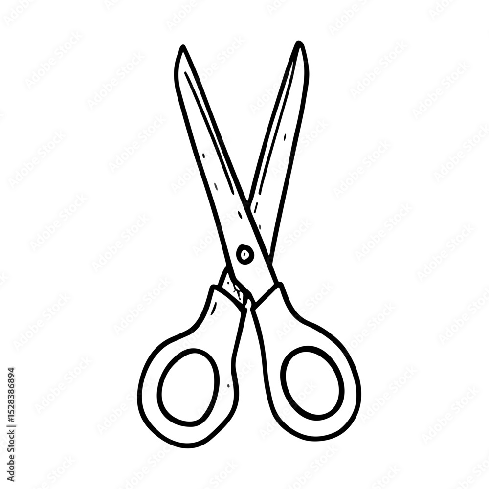 Poster hand-drawn sketch vector doodle icon of a pair of scissors for crafting and design