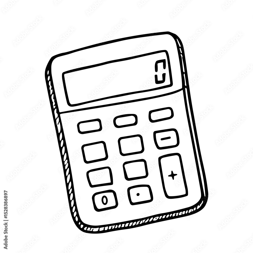 Poster hand-drawn sketch vector doodle icon of a calculator for math and calculations