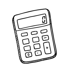 Hand-drawn sketch vector doodle icon of a calculator for math and calculations